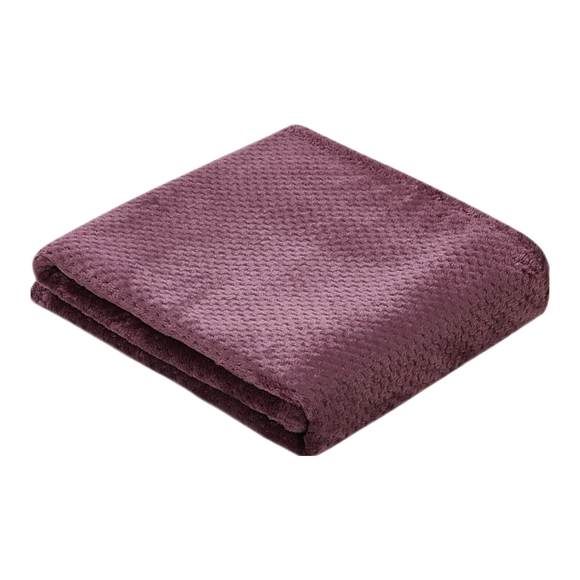 Thesis Home NWT Classic Textured Fleece Throw Blanket in Plum - Picture 3 of 7